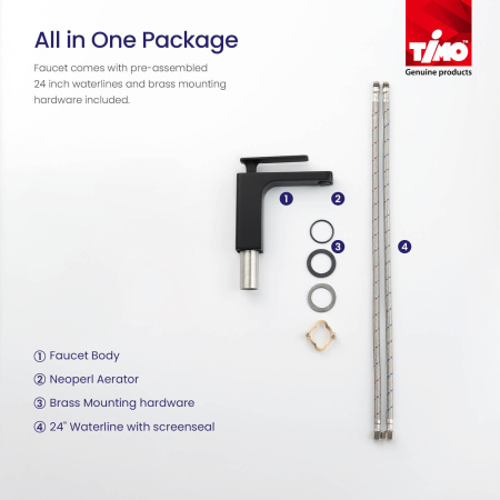 Смеситель для раковины Timo Torne черный 4361/03F